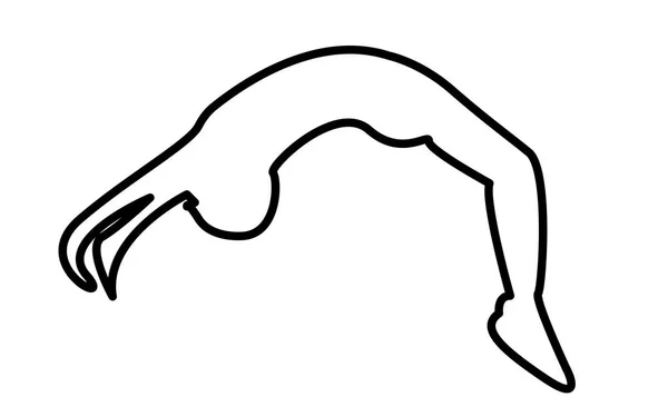 Silueta backflip contorno sobre fondo blanco — Vector de stock