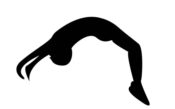 Backflip Silhouette auf weißem Hintergrund — Stockvektor