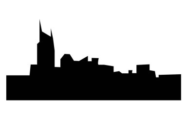 Cleveland manzarası siluet beyaz arka plan üzerinde