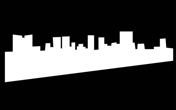 Fehér fort worth skyline silhouette-fekete háttér — Stock Vector