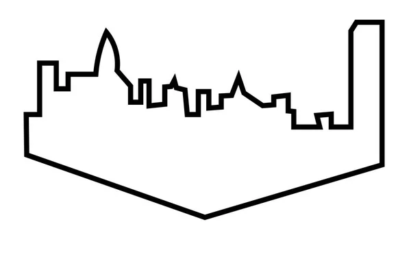 Charlotte skyline silhueta esboço no fundo branco — Vetor de Stock