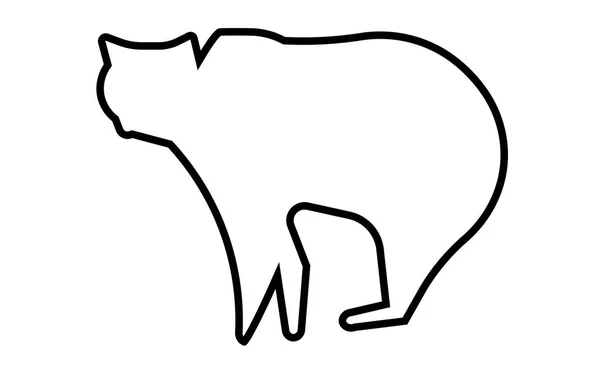 Silueta de oso png contorno sobre fondo blanco — Vector de stock