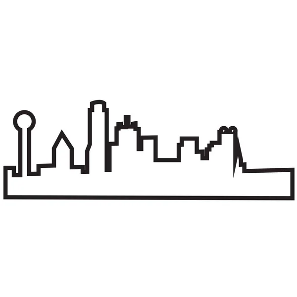 Dallas Skyline Esboço Fundo Branco — Vetor de Stock