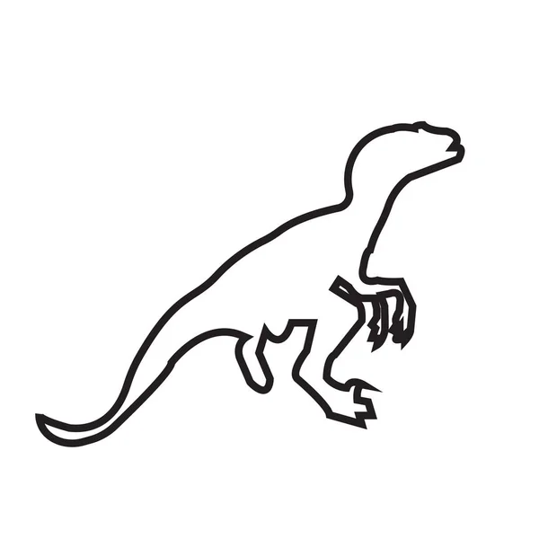Velociraptor Ääriviivat Valkoisella Taustalla — vektorikuva