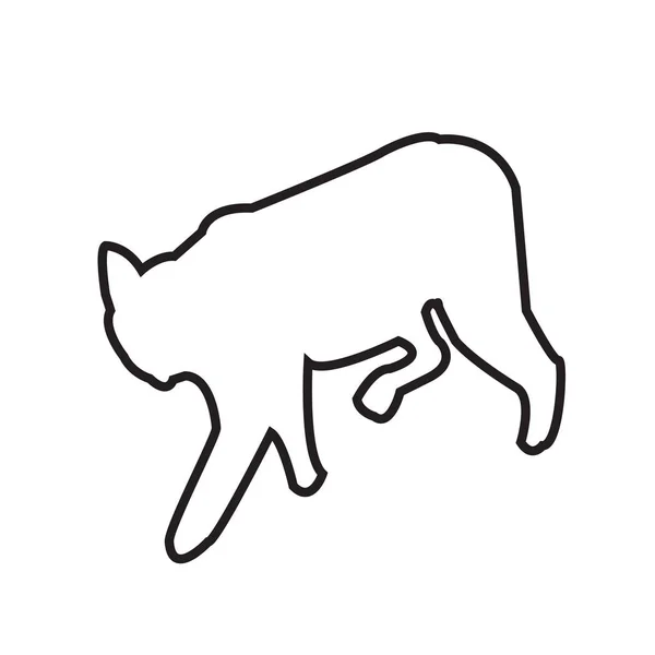 Contorno Bobcat Sobre Fondo Blanco — Vector de stock