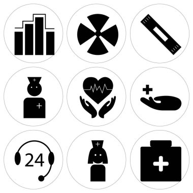 9 set hapları, kadın doktor, 24 destek, tıp, kardiyogram, kadın doktor, alçı, tıp, teşhis, gibi basit düzenlenebilir simgeleri-ebilmek var olmak kullanılmış için mobil, web kullanıcı arabirimi