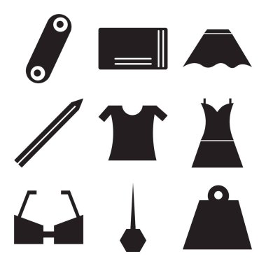 9 set kadın siyah çanta, sıvı göz, çocukça gözlük, uzun elbise, kadınlar, gözler makyaj kalemleri, String bikini, cep şekli, Curling saç, Polo Gömlek gibi basit düzenlenebilir simgeleri olabilir