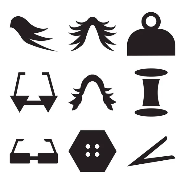 Set Mit Einfach Editierbaren Symbolen Wie Haarclip Tool Herzförmige Kleidung — Stockvektor