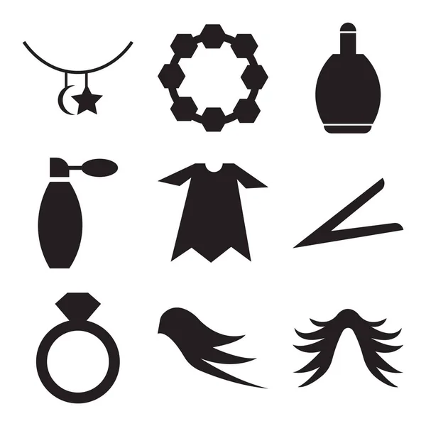 Set Von Einfach Editierbaren Symbolen Wie Weiblich Mit Langen Haaren — Stockvektor