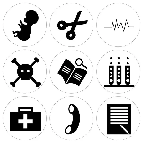 Ensemble de 9 icônes modifiables simples — Image vectorielle
