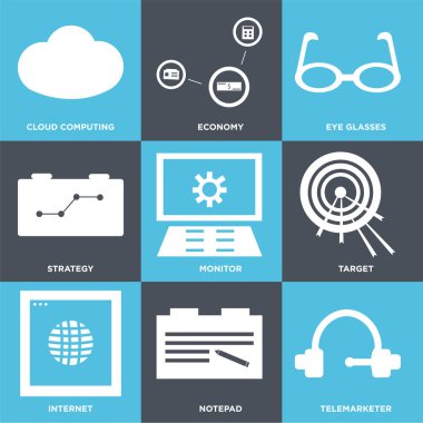 9 set basit düzenlenebilir simgeler