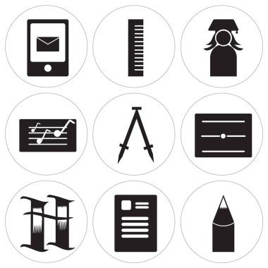 9 set basit düzenlenebilir simgeler