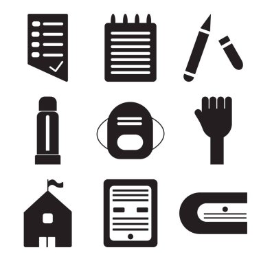 9 set basit düzenlenebilir simgeler