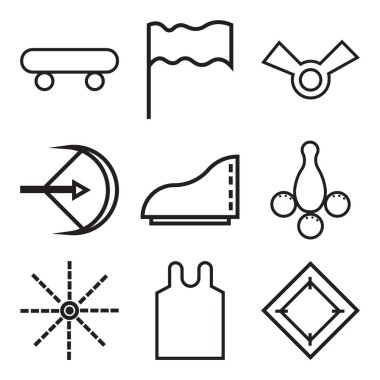 9 set basit düzenlenebilir simgeler