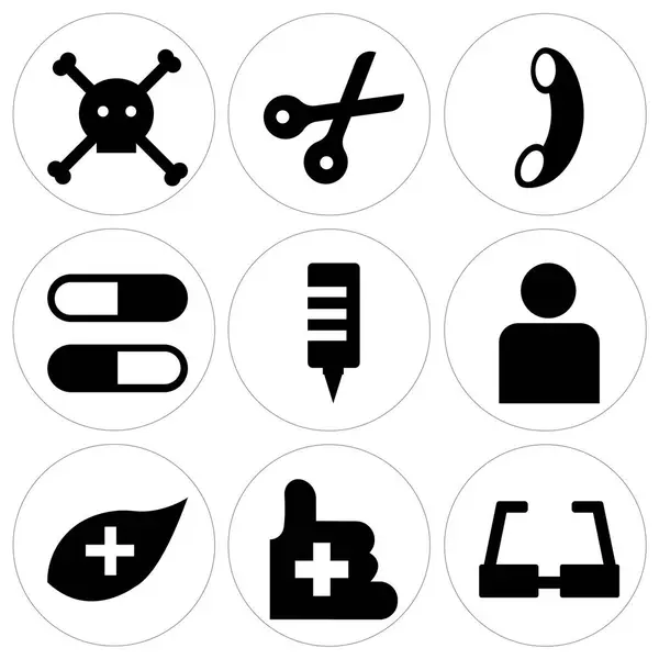 Conjunto de 9 iconos editables simples — Archivo Imágenes Vectoriales
