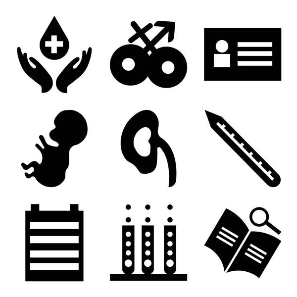 Conjunto de 9 iconos editables simples — Vector de stock