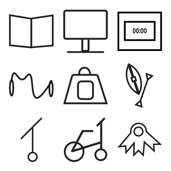 Set Of 9 simple editable icons — Stock Vector