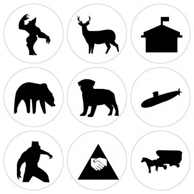 9 set basit düzenlenebilir simgeler