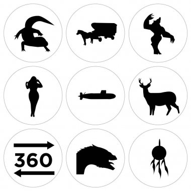 9 set basit düzenlenebilir simgeler