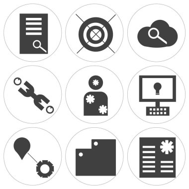 9 set basit düzenlenebilir simgeler