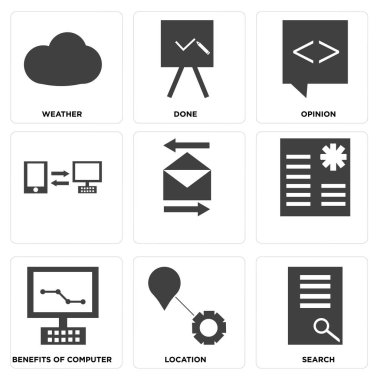 9 set basit düzenlenebilir simgeler