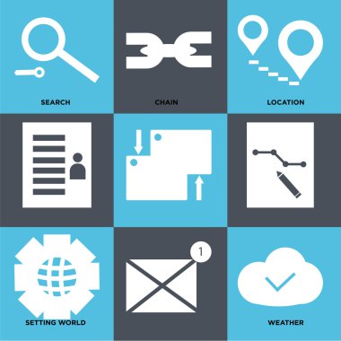 9 set basit düzenlenebilir simgeler