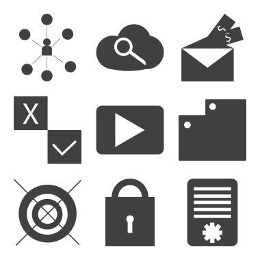 9 set basit düzenlenebilir simgeler