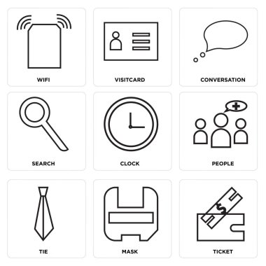 9 set basit düzenlenebilir simgeler