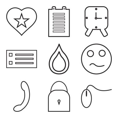 9 set basit düzenlenebilir simgeler