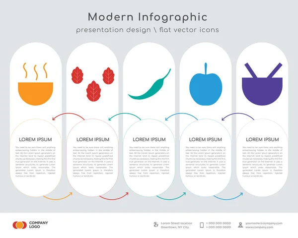 Diseño de infografías de sopa — Vector de stock