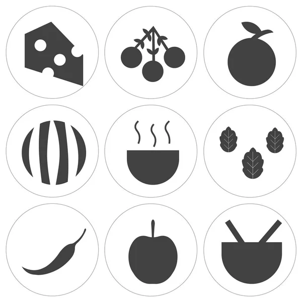 Conjunto de 9 ícones editáveis simples — Vetor de Stock