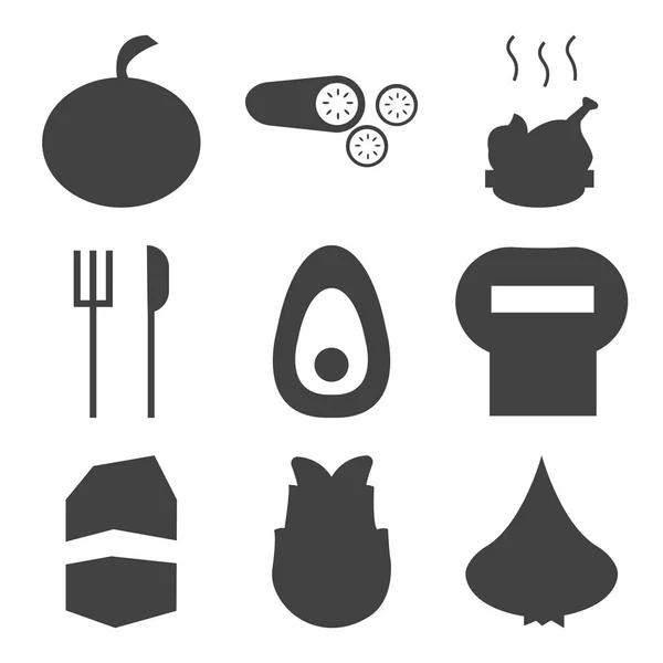 Conjunto de 9 iconos editables simples — Vector de stock