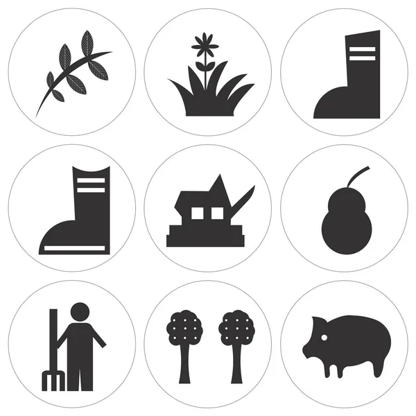 Conjunto de 9 iconos editables simples — Vector de stock