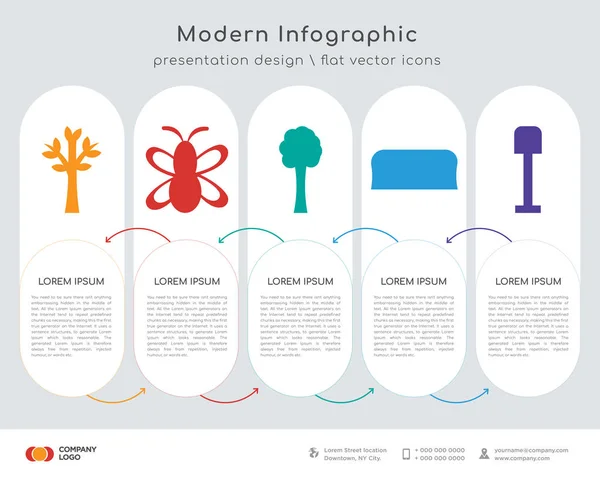 Diseño de infografías de árboles — Vector de stock