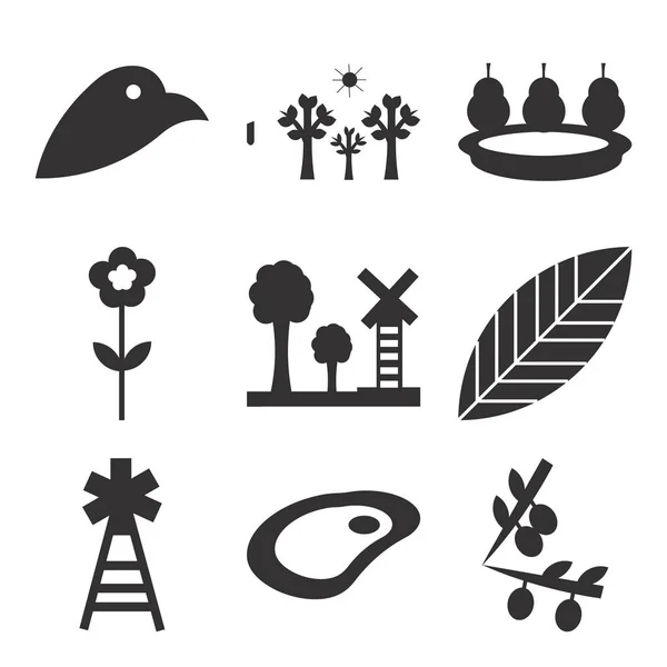 Set Of 9 simple editable icons — Stock Vector