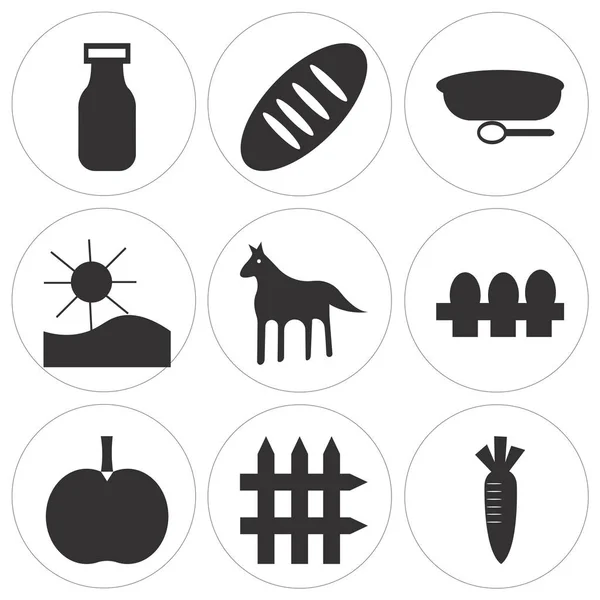 Set Of 9 simple editable icons — Stock Vector