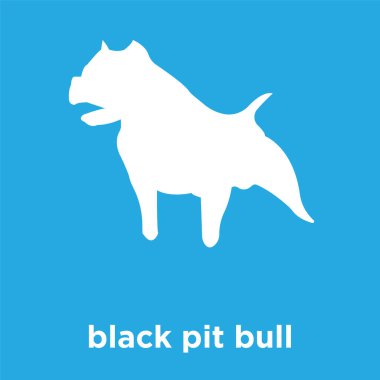 izole mavi arka plan üzerinde siyah pitbul simgesi