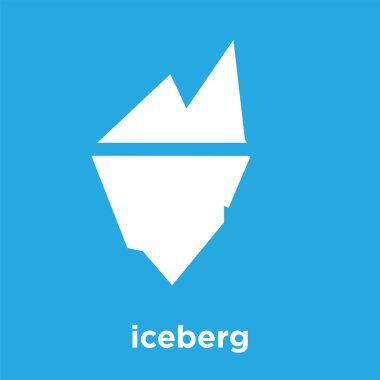 üzerinde mavi arka plan izole buzdağı simgesi