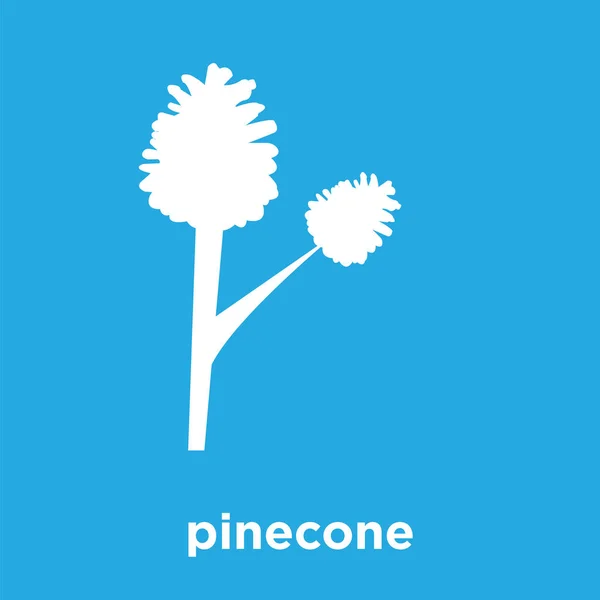 Pinecone icon isolated on blue background — Stock Vector