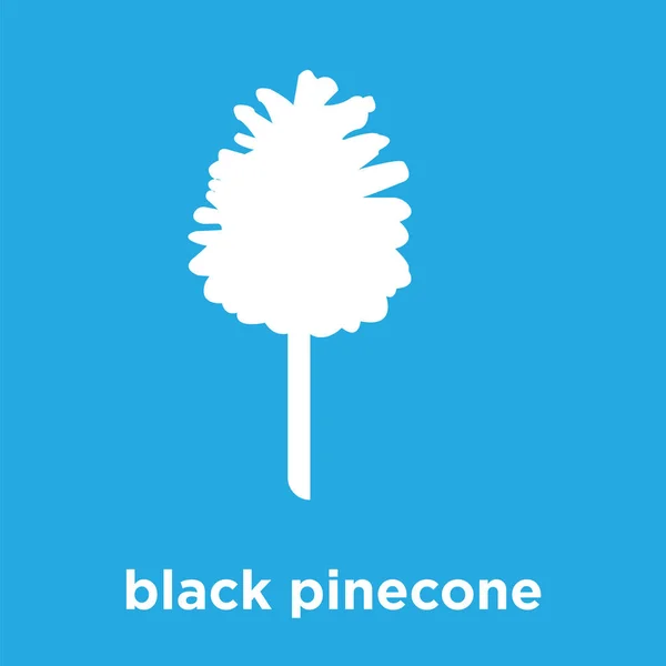 Black pinecone icon isolated on blue background — Stock Vector