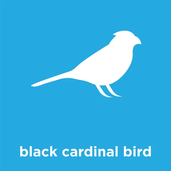 Icono de pájaro cardinal negro aislado sobre fondo azul — Archivo Imágenes Vectoriales