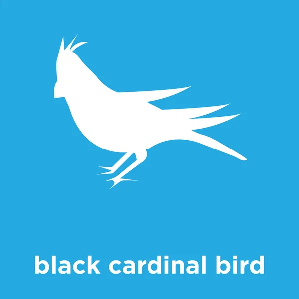 Icona dell'uccello cardinale nero isolato su sfondo blu — Vettoriale Stock