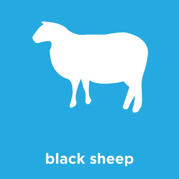 Black sheep icon isolated on blue background — Stock Vector