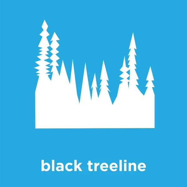 Black treeline icon isolated on blue background — Stock Vector