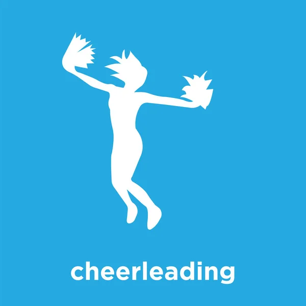 Icona cheerleading isolato su sfondo blu — Vettoriale Stock