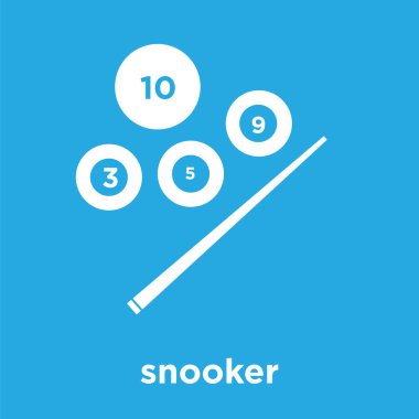 üzerinde mavi arka plan izole snooker simgesi