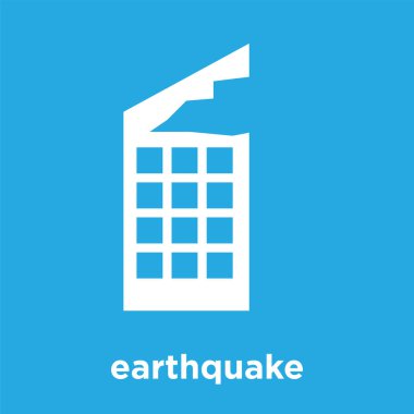 üzerinde mavi arka plan izole deprem simgesi