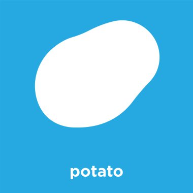 üzerinde mavi arka plan izole patates simgesi