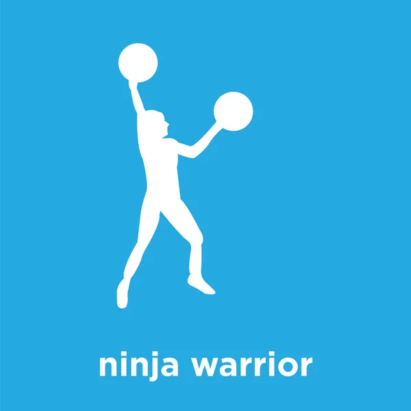 Icona guerriero ninja isolato su sfondo blu — Vettoriale Stock