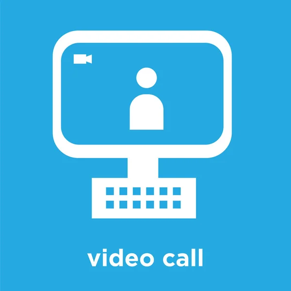 Video-oproep pictogram geïsoleerd op blauwe achtergrond — Stockvector